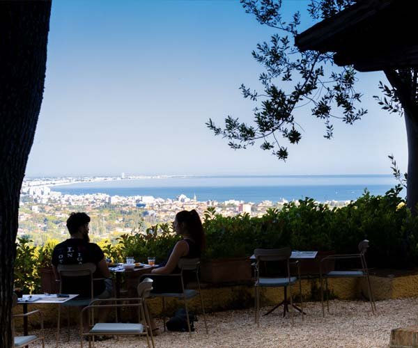 Panoramic view at breakfast