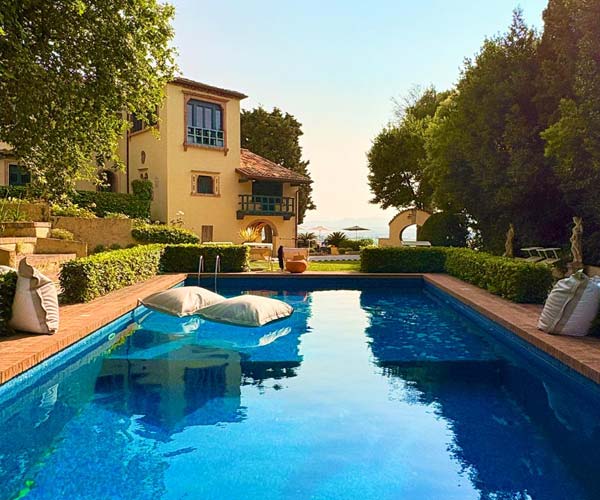 View of the swimming pool from above