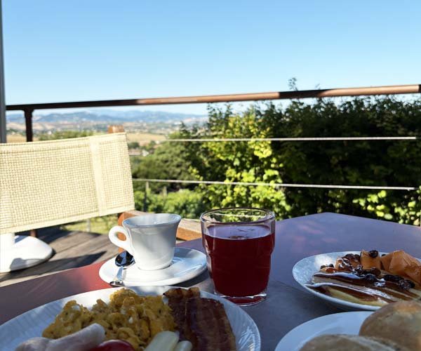 Panoramic view at breakfast